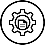 Ícone da solução Serviços de Integração em preto